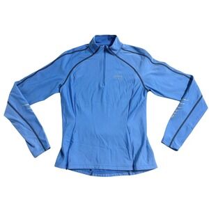 Gore Bike Wear Women's Jersey Long Sleeve 1/4 Zip Cycling Blue Size Large Pocket